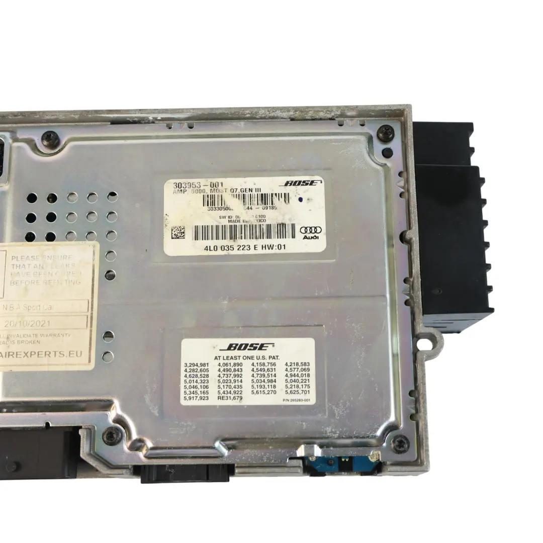 Audi Q7 4L Wzmacniacz Bose Dźwieku Głośników ECU - SKU 4L0035223E - Numer Części 4L0035223E
