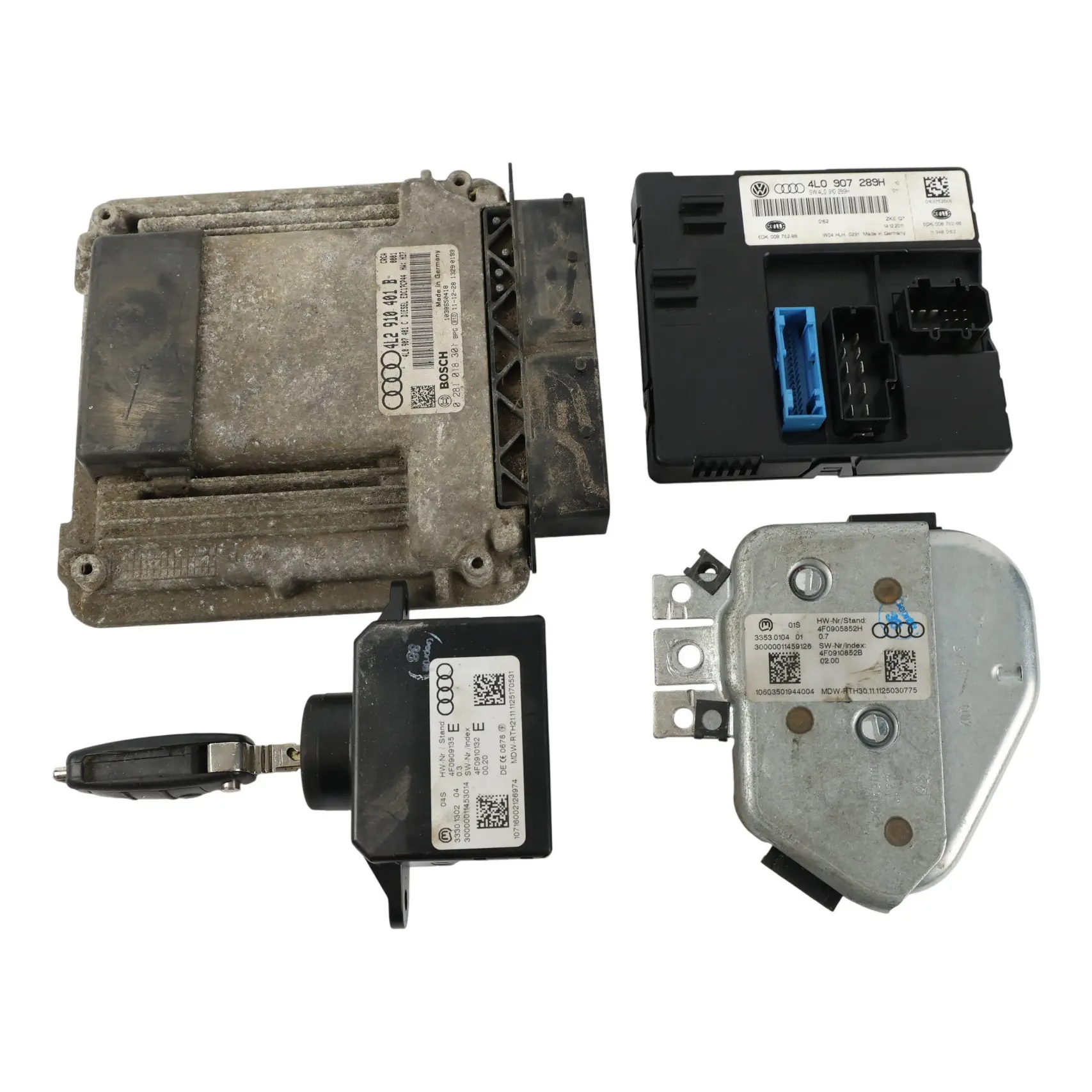 Audi Q7 4L 3.0 TDI CRCA Quattro Kit ECU Motore Blocco Accensione 4L2910401B