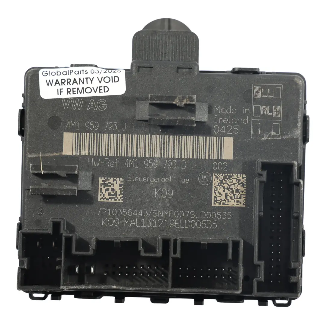Centralina Controllo Porta Anteriore Sinistra 4M1959793D per Audi A6 C8 con numero di parte 4M1959793J Audi A6 C8 Centralina Controllo Porta Anteriore Sinistra 4M1959793D - SKU 4M1959793J - Numero di parte 4M1959793J