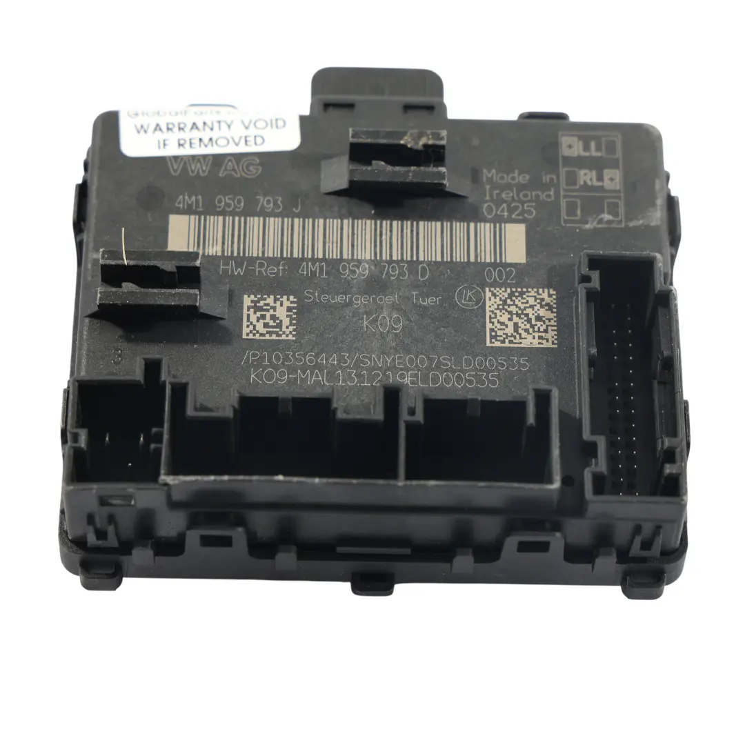 Audi A6 C8 Unidad Control ECU Puerta Delantera Lado Conductor 4M1959793D - SKU 4M1959793J - Número de pieza 4M1959793J