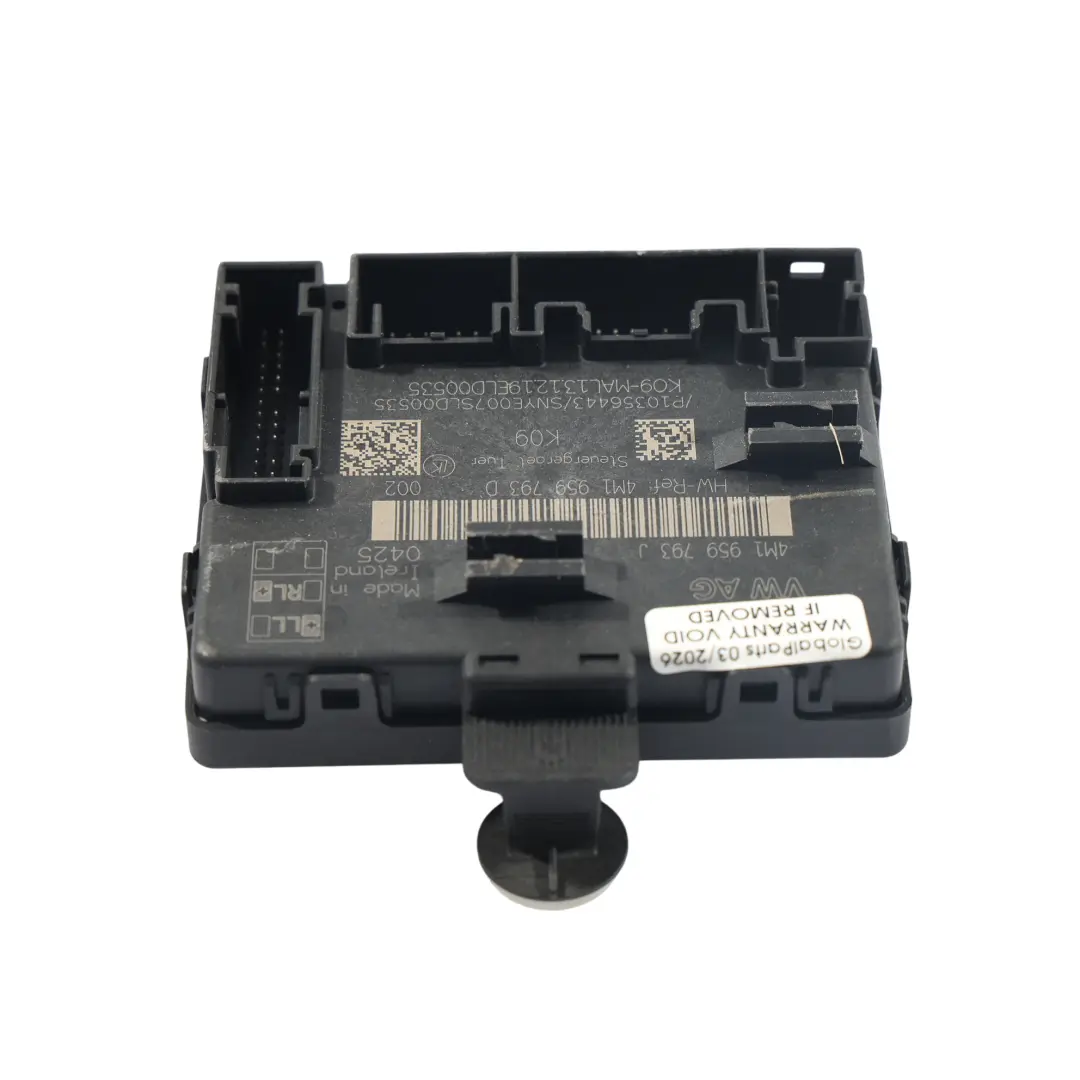 Unidad Control ECU Puerta Delantera Lado Conductor 4M1959793D para Audi A6 C8 con número de pieza 4M1959793J Audi A6 C8 Unidad Control ECU Puerta Delantera Lado Conductor 4M1959793D - SKU 4M1959793J - Número de pieza 4M1959793J
