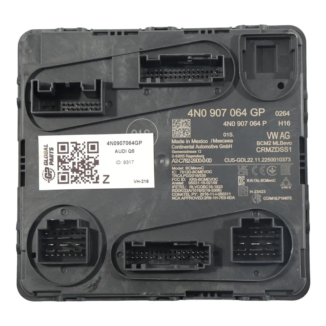 Modulo Unità Controllo Comfort BCM ECU per Audi Q5 FY VW Touareg con numero di parte 4N0907064GP Audi Q5 FY VW Touareg Modulo Unità Controllo Comfort BCM ECU - SKU 4N0907064GP - Numero di parte 4N0907064GP