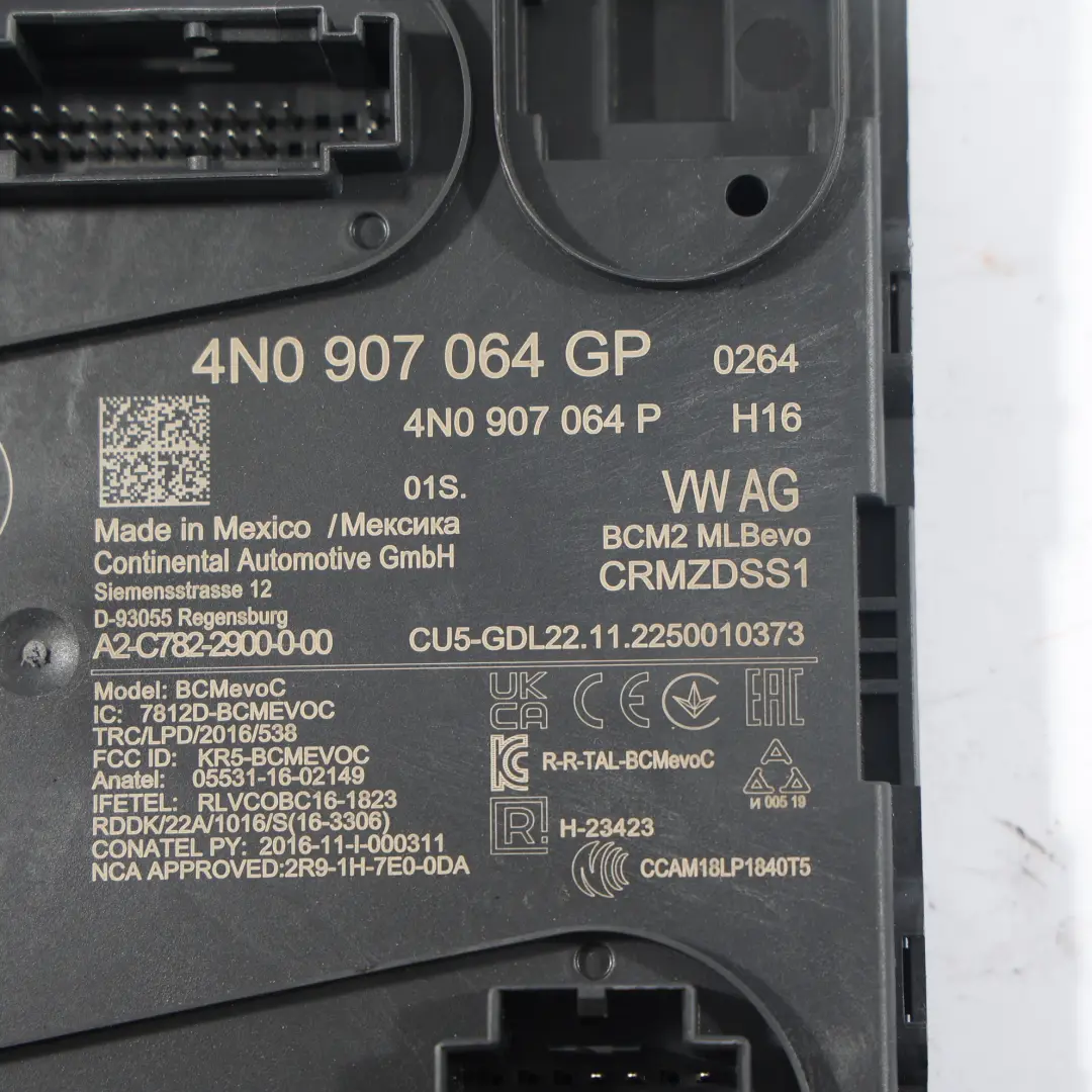 Audi Q5 FY VW Touareg Módulo Unidad Control Confort BCM ECU - SKU 4N0907064GP - Número de pieza 4N0907064GP