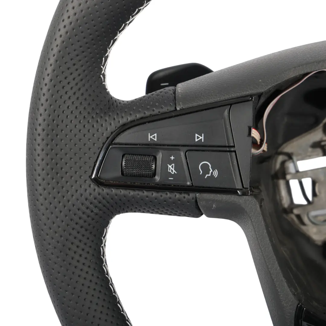 5F Ateca Volante NUEVO Cuero Negro Levas de Cambio para Seat Leon con número de pieza 575419091K Seat Leon 5F Ateca Volante NUEVO Cuero Negro Levas de Cambio - SKU 575419091K-1 - Número de pieza 575419091K