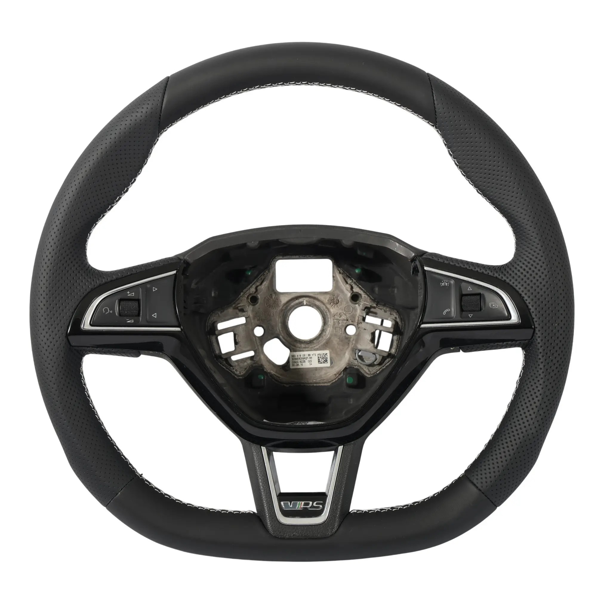 Skoda Octavia Mk3 VRS Steering Wheel NEW Black Leather Flat Bottom 5E0419091BB
