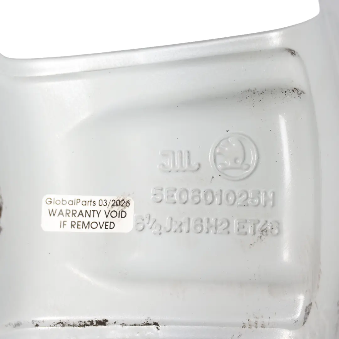 Skoda Octavia Mk3 5E Silver Alloy Wheel Rim 6.5J 16" ET46 Star Spoke - SKU 5E0601025H-3 - Part number 5E0601025H