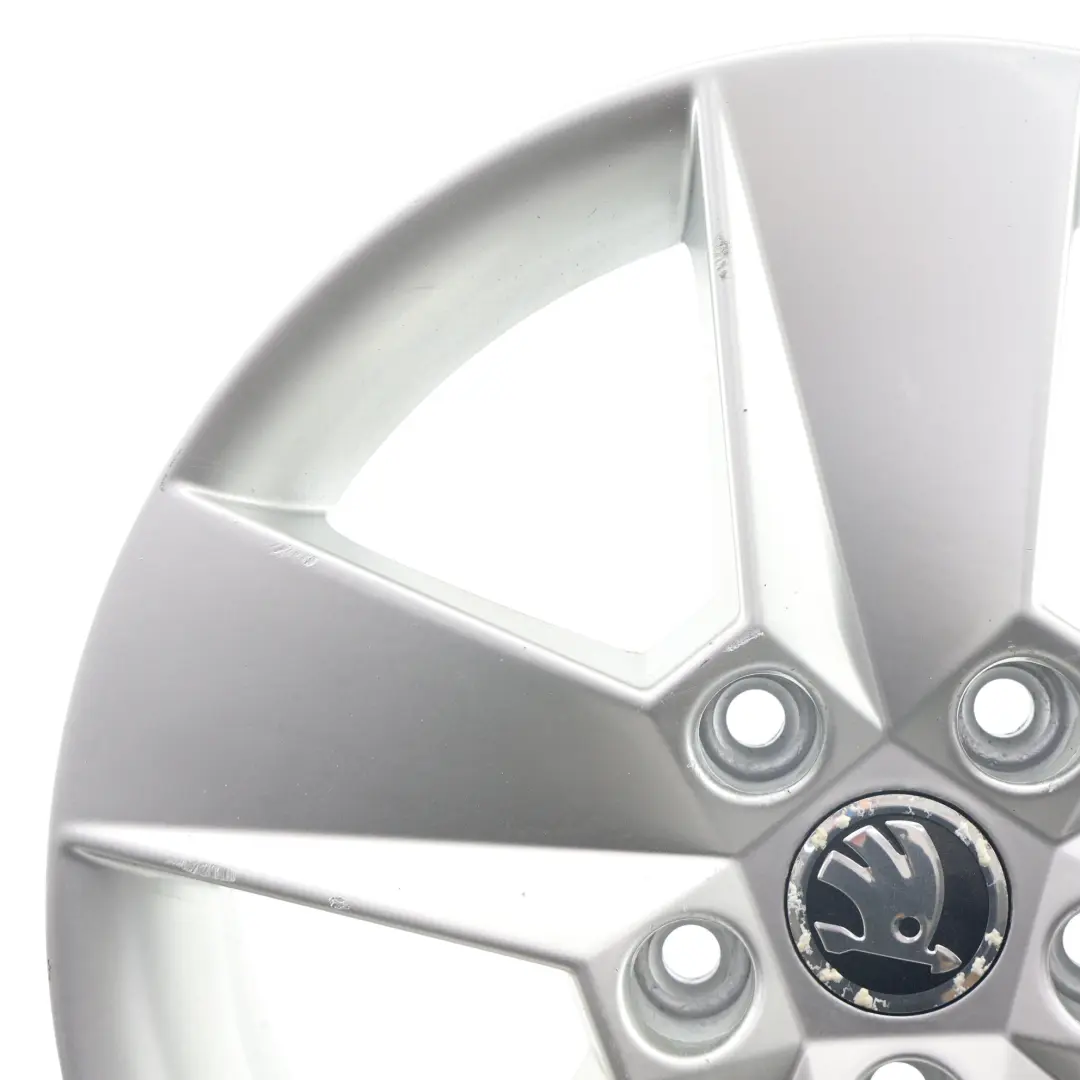 Skoda Octavia Mk3 5E Silver Alloy Wheel Rim 16" 6.5J ET46 Star Spoke - SKU 5E0601025H-4 - Part number 5E0601025H