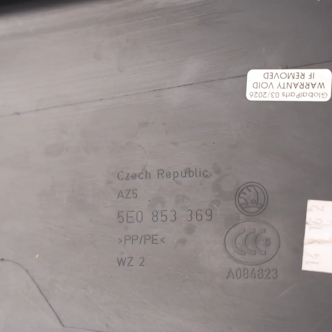 Skoda Octavia Mk3 B-Pillar Column Lower Trim Panel Left N/S Black - SKU 5E0853369 - Part number 5E0853369