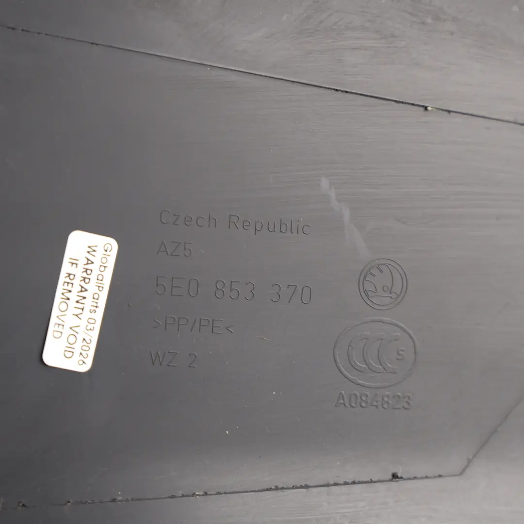 Skoda Octavia Mk3 B-Pillar Column Lower Trim Panel Right O/S Black - SKU 5E0853370 - Part number 5E0853370