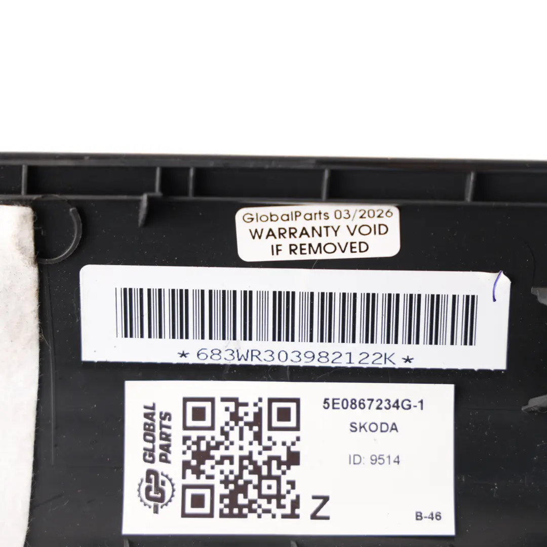 Skoda Octavia MK3 A-Säule Verkleidung Schwarz Rechts 5E0867234 - SKU 5E0867234G-1 - Teilenummer 5E0867234G