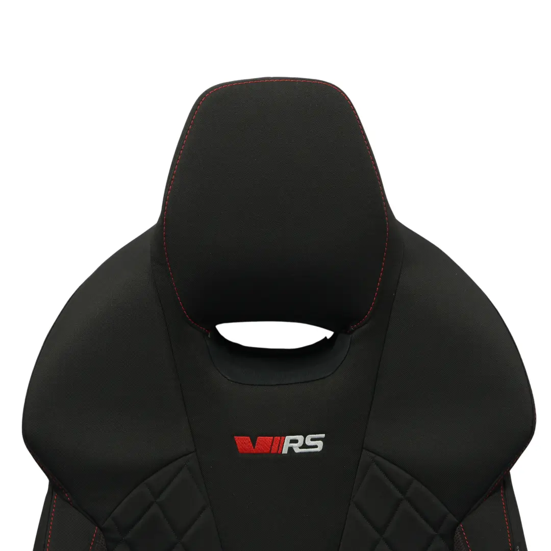 Skoda Octavia VRS Front Seat Backrest Cover Right O/S Heated Alcantara Black Red - SKU 5E3881806LL - Part number 5E3881806LL