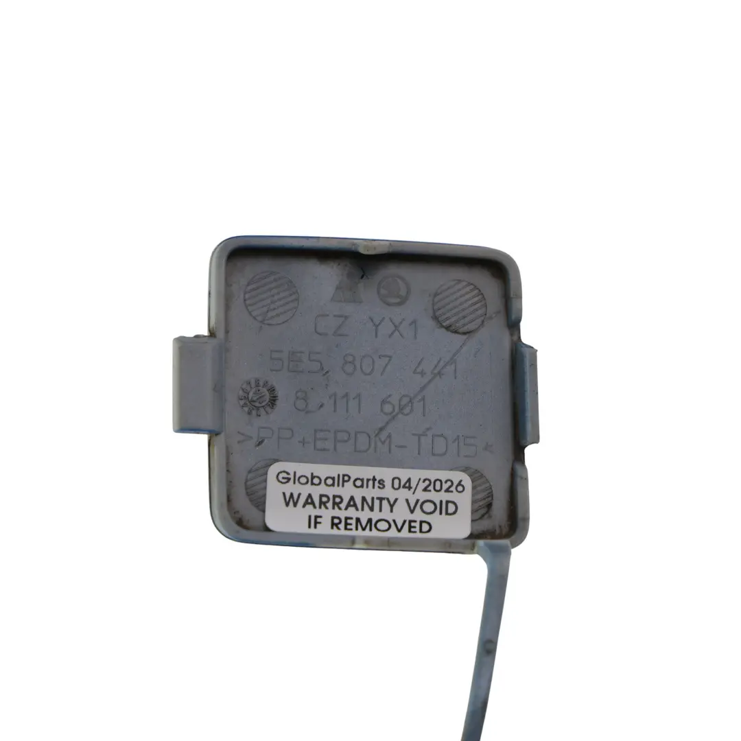 Skoda Octavia MK3 Anhängerkupplung Abdeckkappe Hinten Rennblau F5W - SKU 5E5807441-RAB - Teilenummer 5E5807441