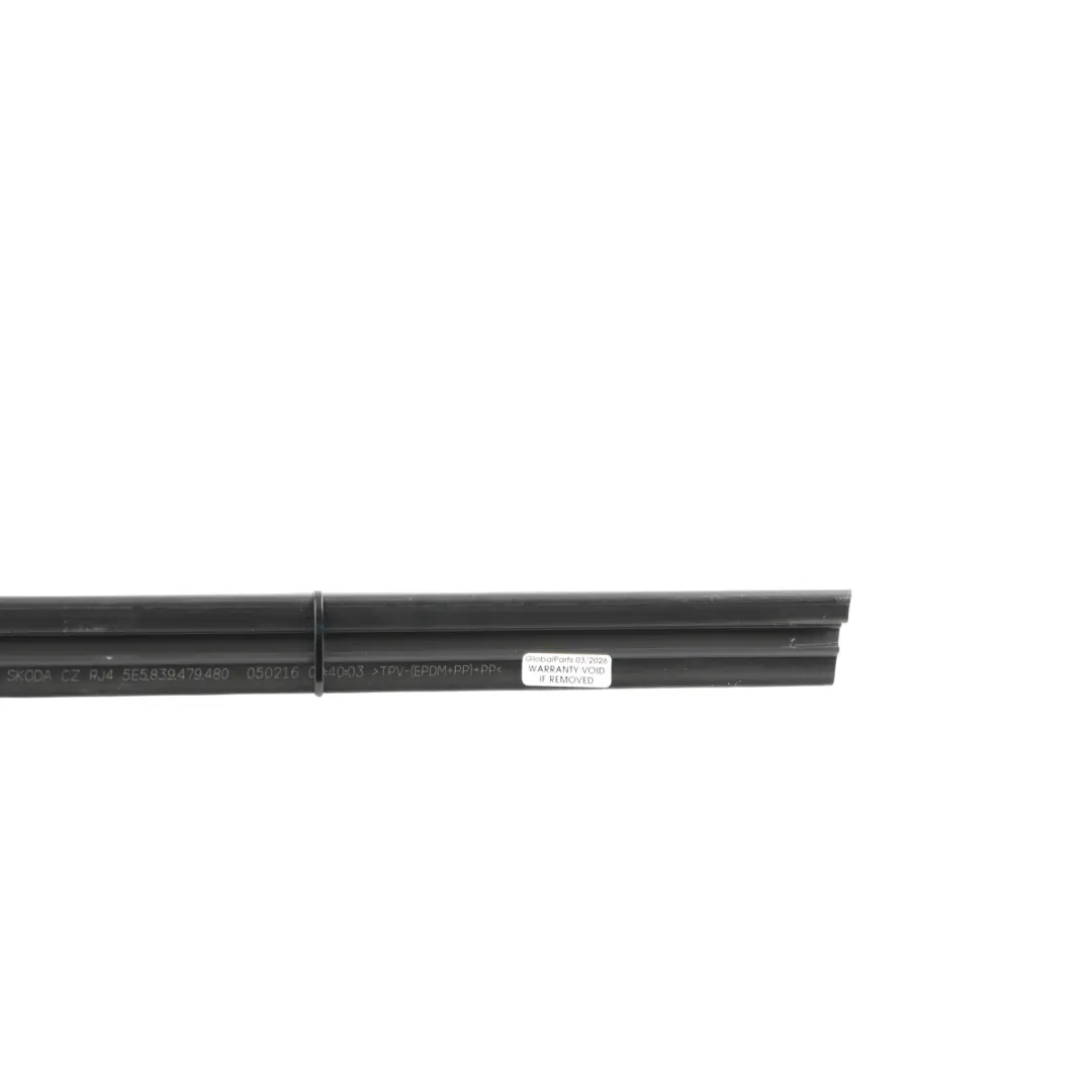 Mk3 Rear Door Weatherstrip Trim Moulding Inner Right O/S to Skoda Octavia with Part number 5E5839480 Skoda Octavia Mk3 Rear Door Weatherstrip Trim Moulding Inner Right O/S - SKU 5E5839480 - Part number 5E5839480