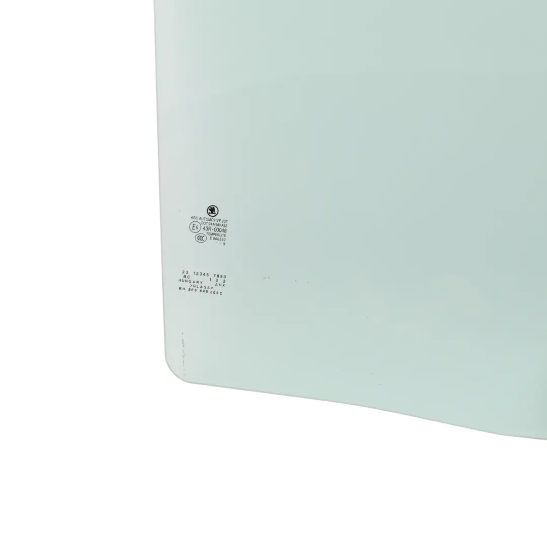 Skoda Octavia MK3 5E Rear Door Window Glass Green AS2 Right O/S - SKU 5E5845206C - Part number 5E5845206C