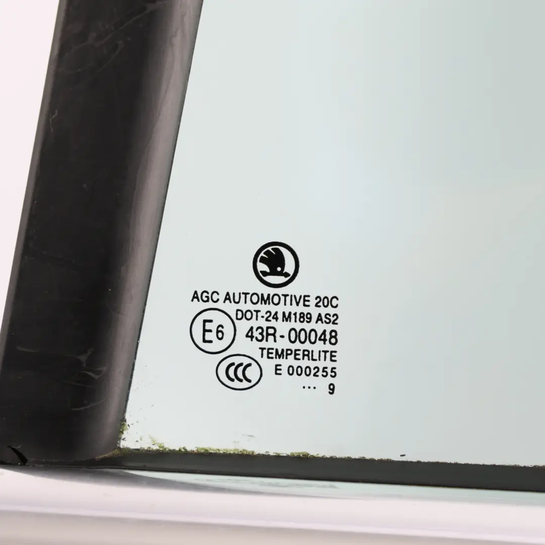 Mk3 Saloon Rear Door Quarter Window Glass Left N/S AS2 to Skoda Octavia with Part number 5E5845213T Skoda Octavia Mk3 Saloon Rear Door Quarter Window Glass Left N/S AS2 - SKU 5E5845213T - Part number 5E5845213T