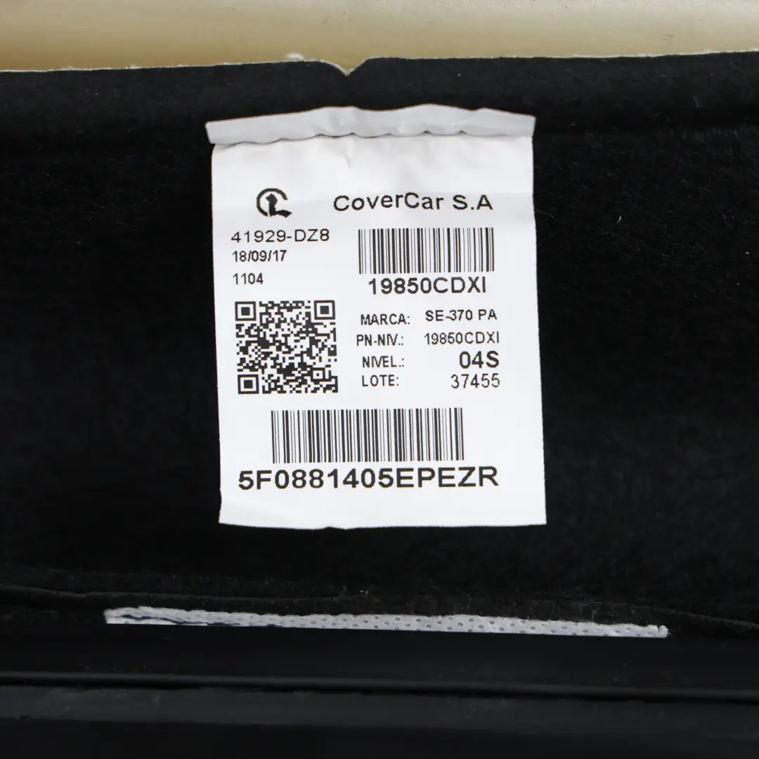 Seat Leon MK3 Cupra Sitzbasis Vorne Links Alcantara Leder Schwarz Grau - SKU 5F0881405EP - Teilenummer 5F0881405EP