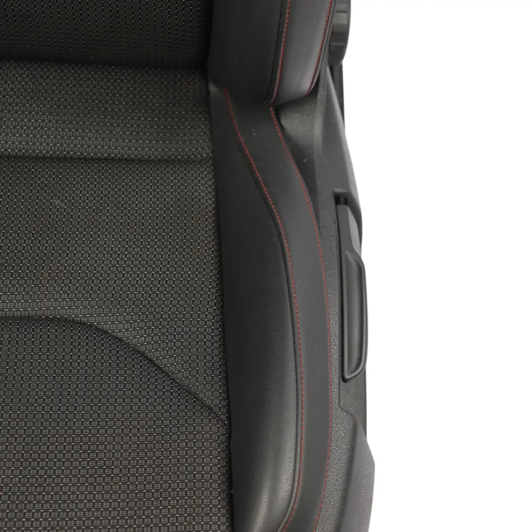 Seat Leon Mk3 Comfort Seat Front Left N/S Leather Cloth Black Red Stitching - SKU 5F0881805CT - Part number 5F0881805CT