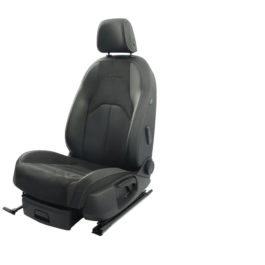 Seat Leon Mk3 5F Cupra Fotel Przedni Lewy Comfort Alcantara Czarno Szary - SKU 5F0881805GD - Numer Części 5F0881805GD