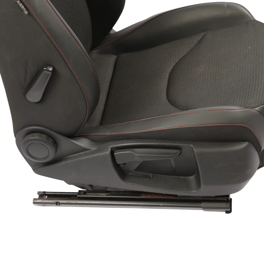 Mk3 Comfort Seat Front Right O/S Leather Cloth Black Red Stitching to Seat Leon with Part number 5F0881806CT Seat Leon Mk3 Comfort Seat Front Right O/S Leather Cloth Black Red Stitching - SKU 5F0881806CT - Part number 5F0881806CT