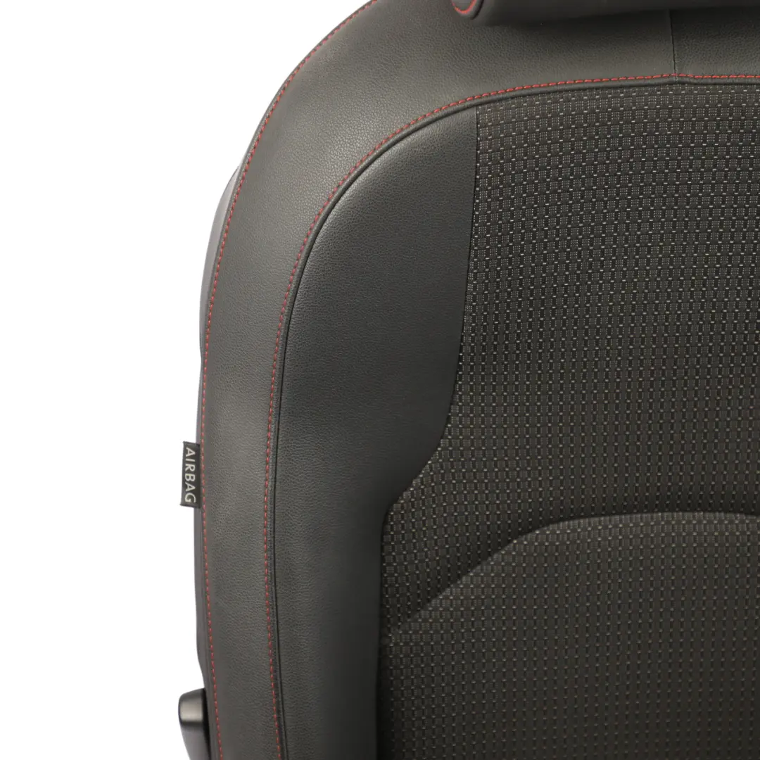 Seat Leon Mk3 Comfort Seat Front Right O/S Leather Cloth Black Red Stitching - SKU 5F0881806CT - Part number 5F0881806CT