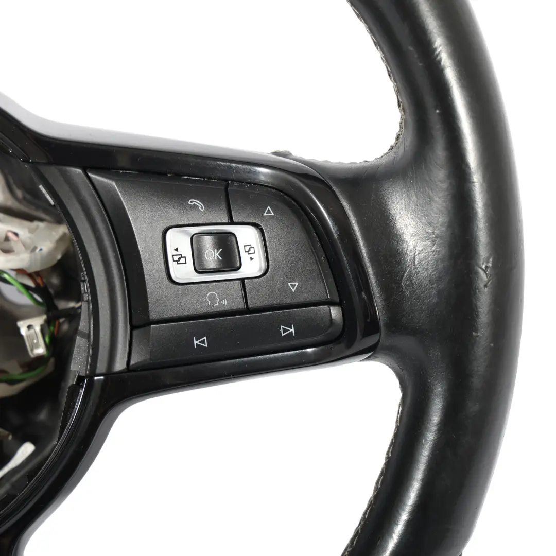 Lenkrad Schwarz Leder Multifunktion für Volkswagen Golf R Mk7 mit Teilenummer 5G0419091CJ Volkswagen Golf R Mk7 Lenkrad Schwarz Leder Multifunktion - SKU 5G0419091CJ - Teilenummer 5G0419091CJ