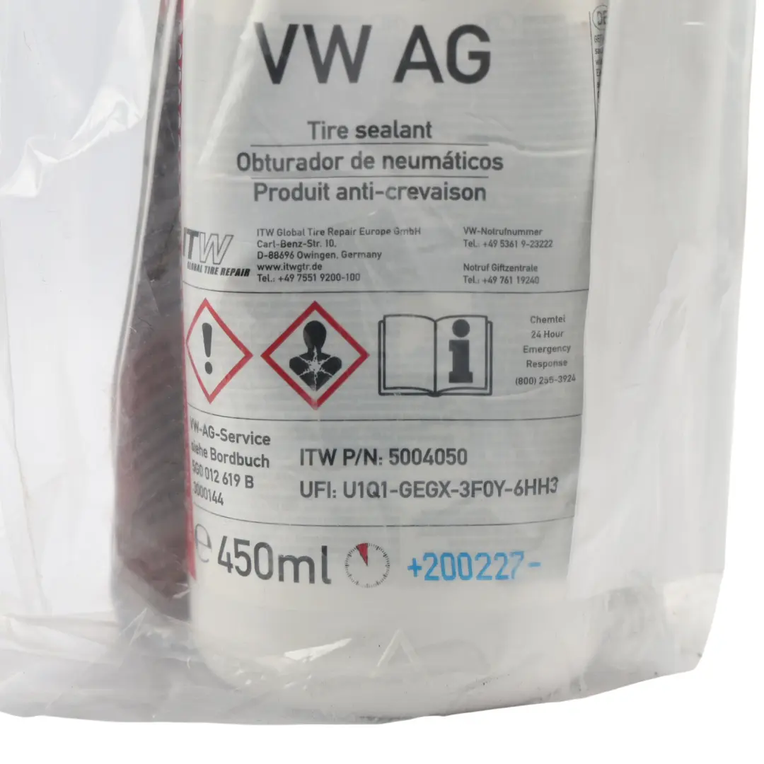 Volkswagen Golf Mk8 Pump Compressor Sealant Foam Towing Eye Set - SKU 5G0601705-1 - Part number 5G0601705