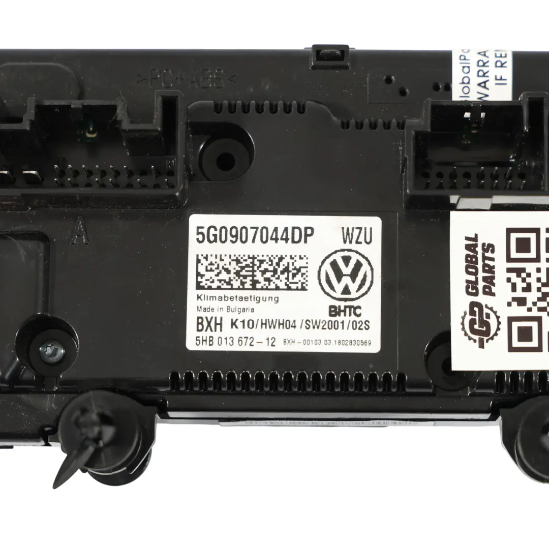 5G Pannello Controllo Climatizzatore per Volkswagen Golf Mk7 con numero di parte 5G0907044DP Volkswagen Golf Mk7 5G Pannello Controllo Climatizzatore - SKU 5G0907044DP - Numero di parte 5G0907044DP