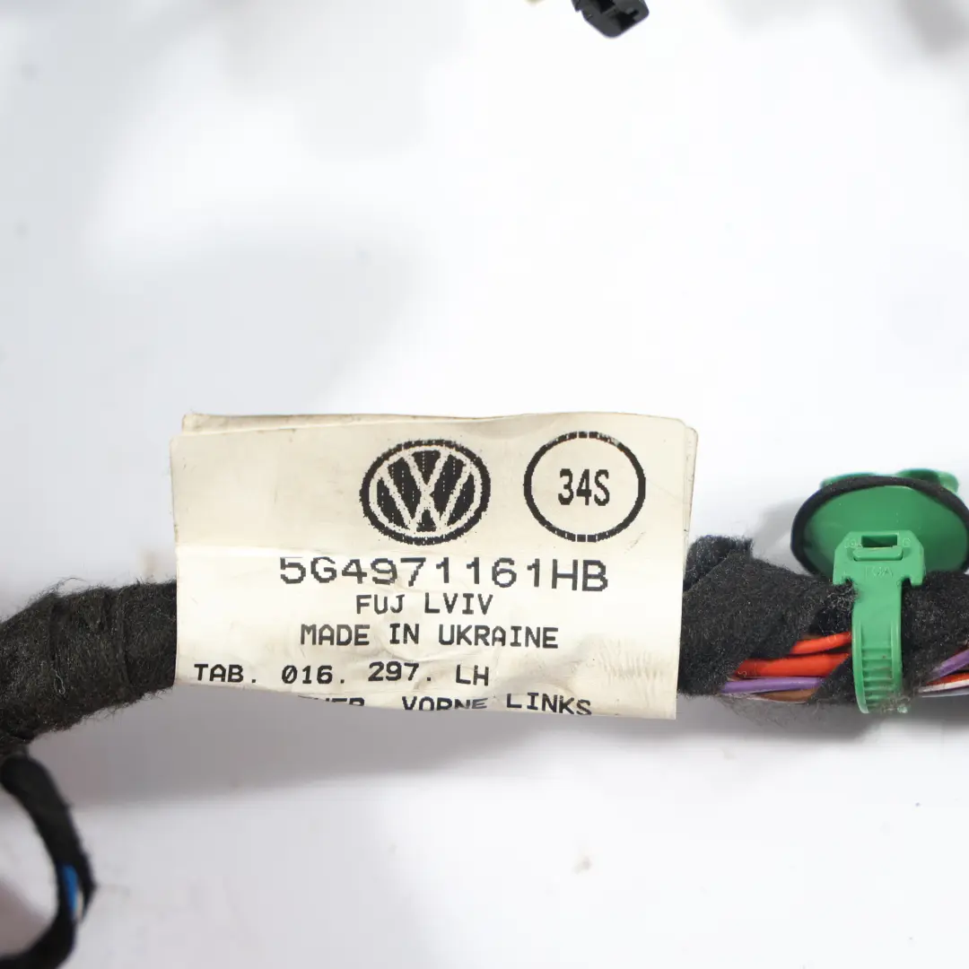 Volkswagen Golf MK7 Front Door Wiring Loom Harness Passenger's Side - SKU RHD-5G4971161HB - Part number 5G4971161HB