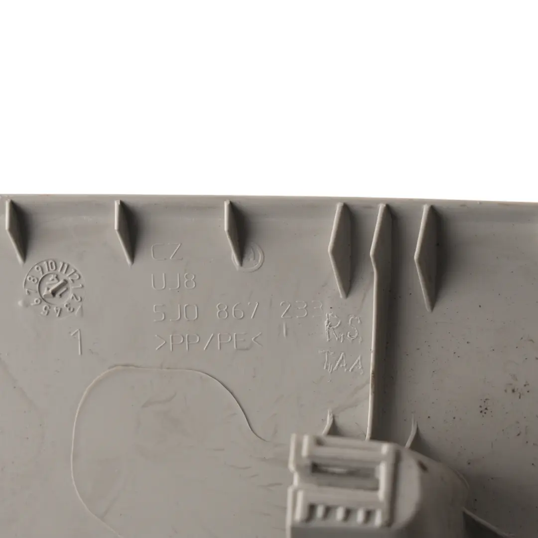 Mk2 A-Pillar Column Trim Panel Upper Left N/S Pearl Grey to Skoda Fabia with Part number 5J0867233S Skoda Fabia Mk2 A-Pillar Column Trim Panel Upper Left N/S Pearl Grey - SKU 5J0867233S - Part number 5J0867233S
