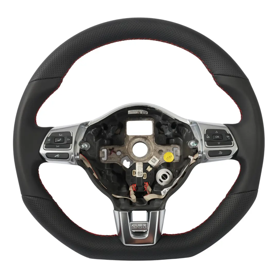 Mk6 GTI Steering Wheel NEW Black Leather Flat Bottom to Volkswagen Golf with Part number 5K0419091D Volkswagen Golf Mk6 GTI Steering Wheel NEW Black Leather Flat Bottom - SKU 5K0419091D-1 - Part number 5K0419091D