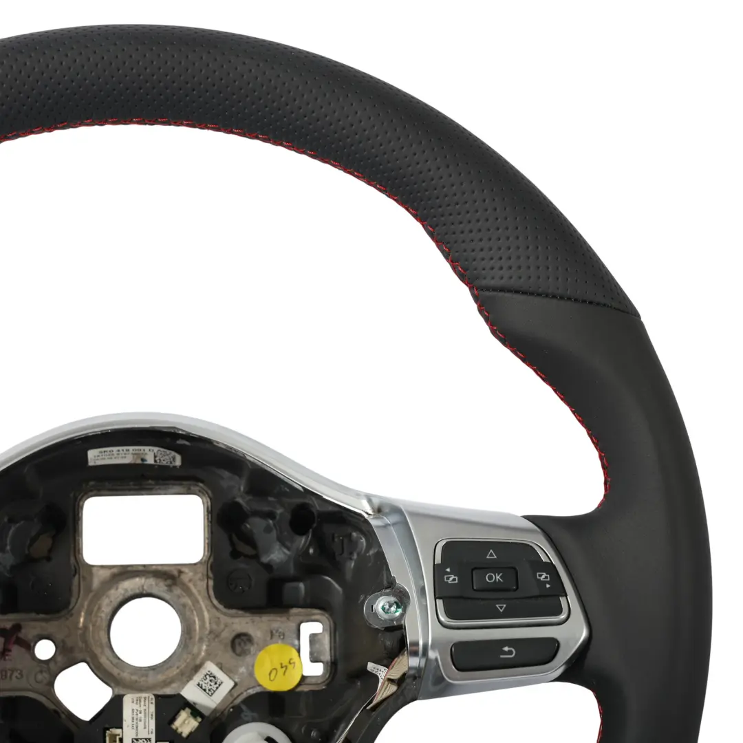 Volkswagen Golf Mk6 GTI Steering Wheel NEW Black Leather Flat Bottom - SKU 5K0419091D-1 - Part number 5K0419091D