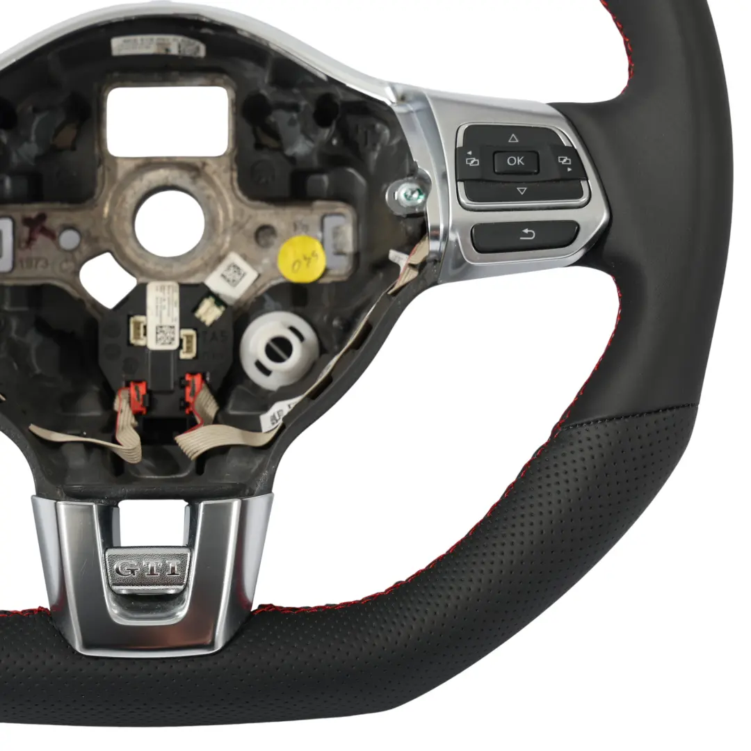 Volkswagen Golf Mk6 GTI Steering Wheel NEW Black Leather Flat Bottom - SKU 5K0419091D-1 - Part number 5K0419091D