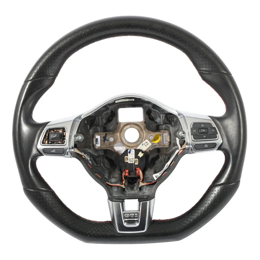 Volkswagen Golf Mk6 GTI Kierownica Czarna Skóra Ścięta - SKU 5K0419091D - Numer Części 5K0419091D