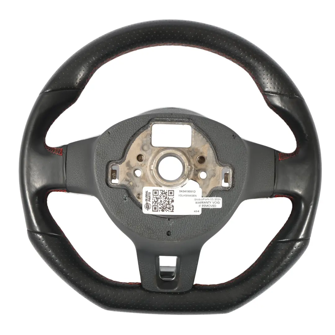 Mk6 GTI Kierownica Czarna Skóra Ścięta do Volkswagen Golf o numerze 5K0419091D Volkswagen Golf Mk6 GTI Kierownica Czarna Skóra Ścięta - SKU 5K0419091D - Numer Części 5K0419091D