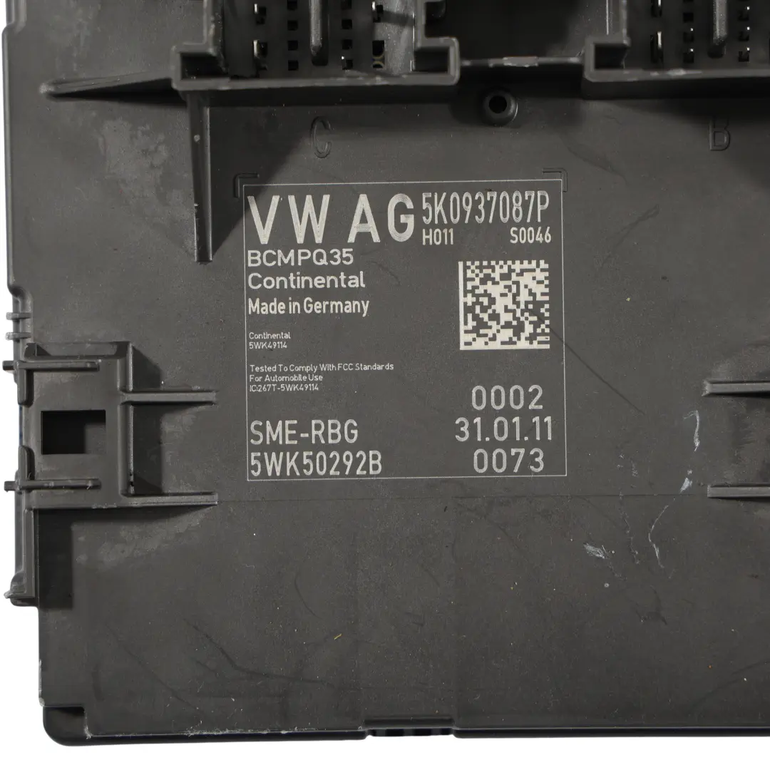 VW Volkswagen Sharan 7N Body Control Module BCM CCM Unit - SKU 5K0937087P - Part number 5K0937087P
