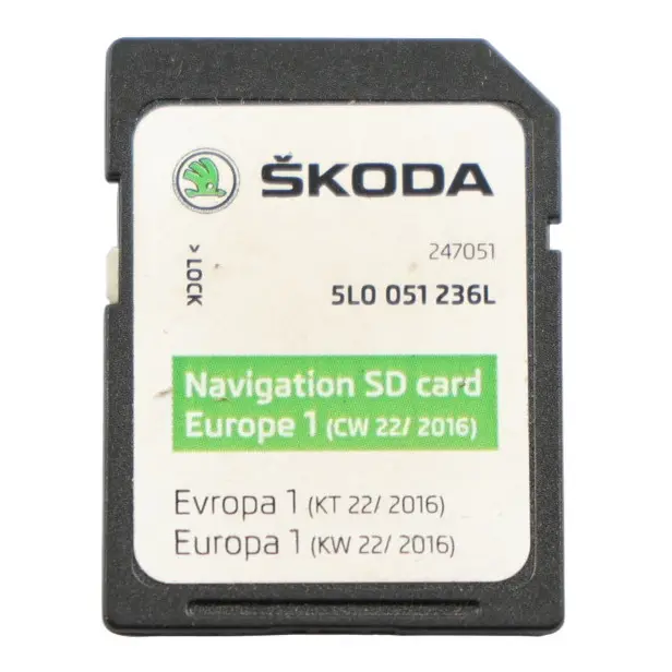 Skoda Octavia Mk3 SD Memory Card For Navigation System Edition - SKU 5L0051236L - Part number 5L0051236L