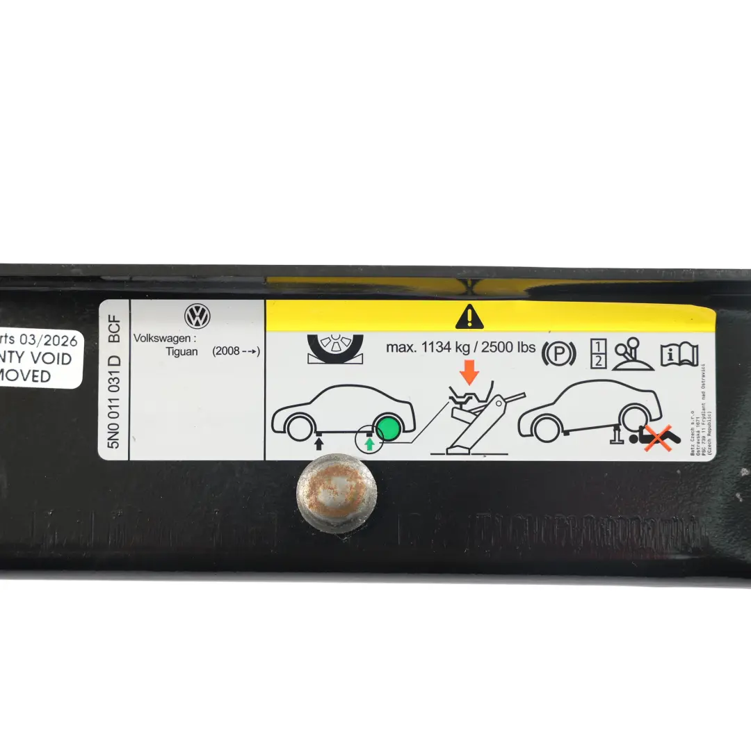 Volkswagen Tiguan Cric de Levage Outil d'Urgence Roue - SKU 5N0011031D - Numéro de pièce 5N0011031D