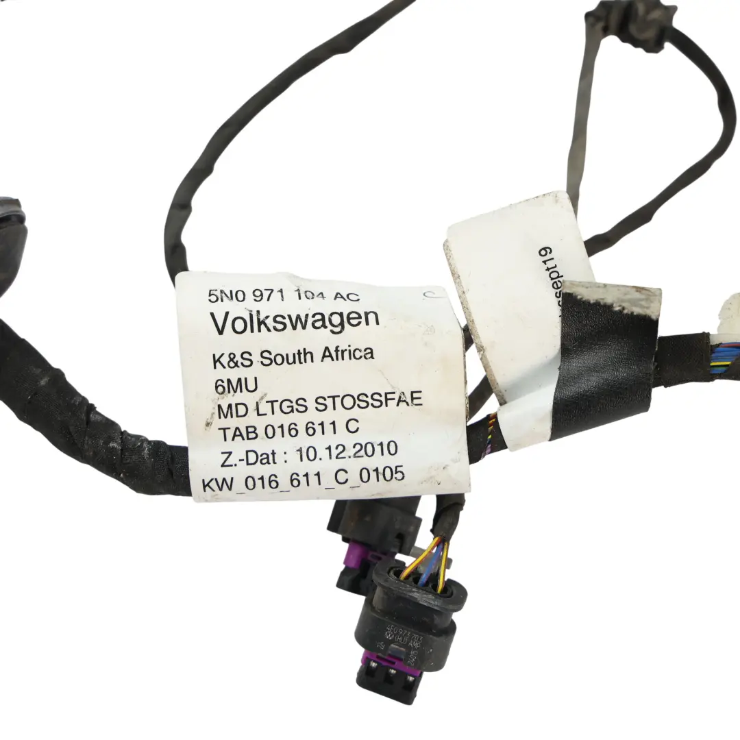 Volkswagen Tiguan 5N Faisceau Capteur PDC Pare-Chocs Arrière - SKU 5N0971104AC - Numéro de pièce 5N0971104AC