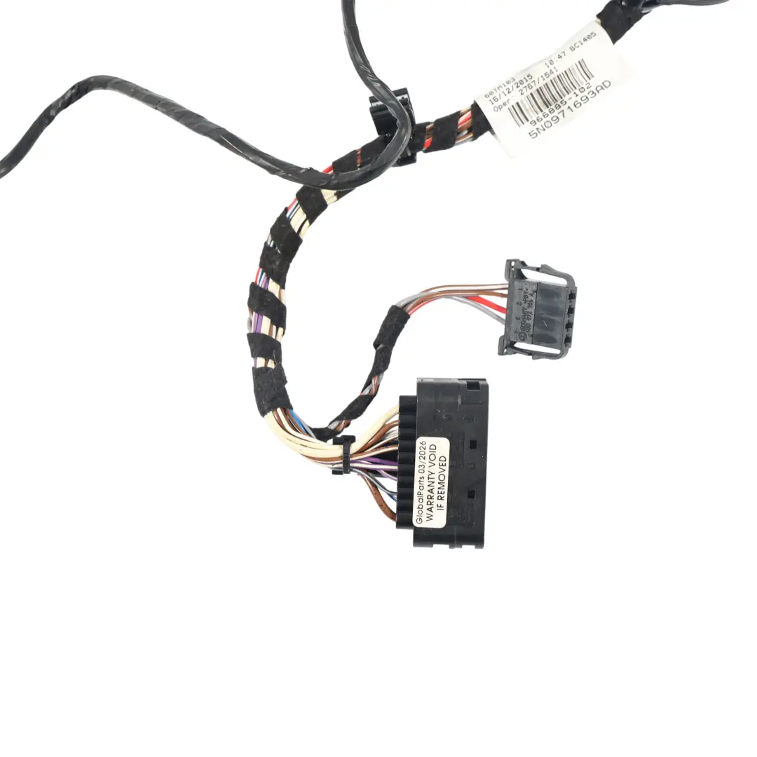 Volkswagen Tiguan Mk1 Faisceau Câblage Porte Arrière Gauche - SKU 5N0971693AD - Numéro de pièce 5N0971693AD