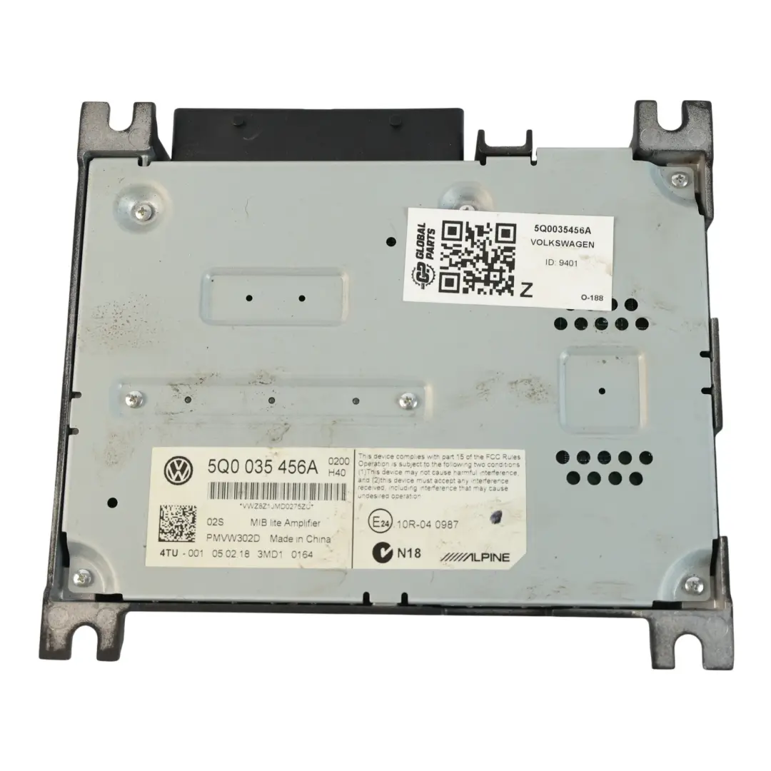 Amplificador Audio Dynaudio Sistema Sonido para Volkswagen Golf Mk7 con número de pieza 5Q0035456A Volkswagen Golf Mk7 Amplificador Audio Dynaudio Sistema Sonido - SKU 5Q0035456A - Número de pieza 5Q0035456A