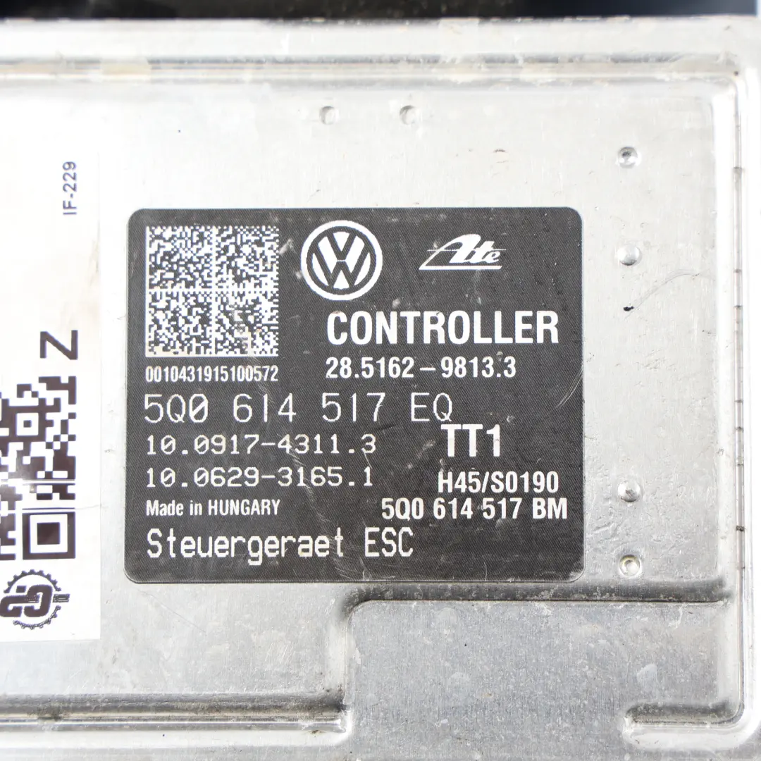 Skoda Octavia MK3 5E Pompe ABS Unité Contrôle 1.5 TSI Essence - SKU 5Q0614517EQ - Numéro de pièce 5Q0614517EQ