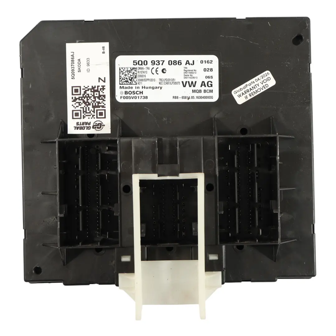 Skoda Octavia 5E VW Golf AU Modulo Unità Controllo Comfort BCM - SKU 5Q0937086AJ - Numero di parte 5Q0937086AJ