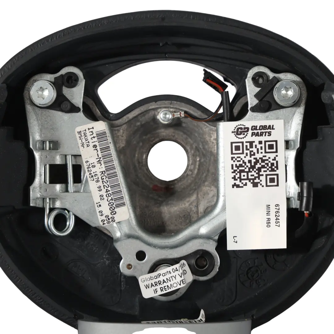 Lenkrad Sport Schwarz Leder für Mini Cooper R50 R52 R53 mit Teilenummer 6762457 Mini Cooper R50 R52 R53 Lenkrad Sport Schwarz Leder - SKU 6762457 - Teilenummer 6762457