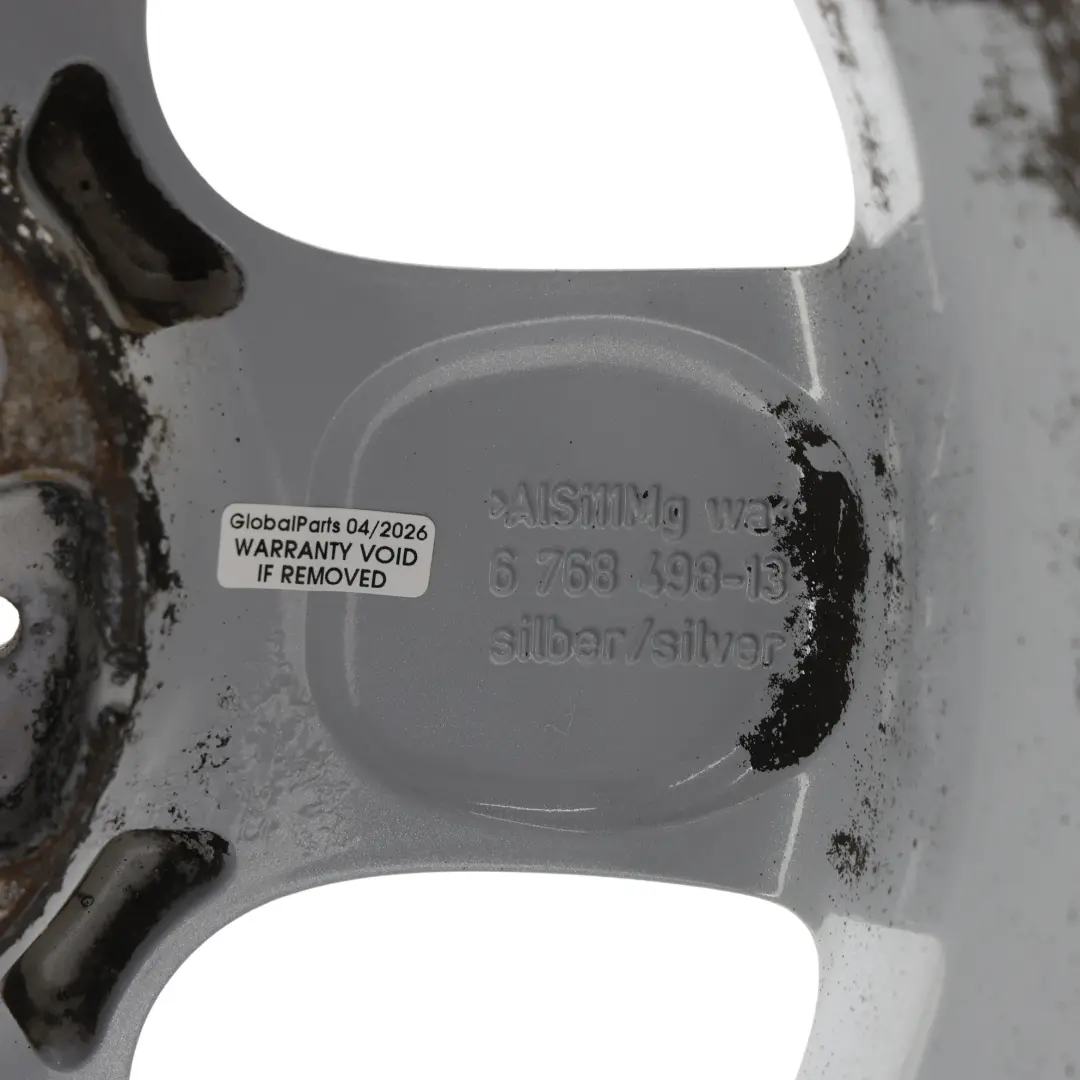 Llanta De Aleacion Plateada 15 "5-Start Spooler 100 para Mini Cooper One R50 R55 R56 con número de pieza 6768498 Mini Cooper One R50 R55 R56 Llanta De Aleacion Plateada 15 "5-Start Spooler 100 - SKU 6768498-1 - Número de pieza 6768498