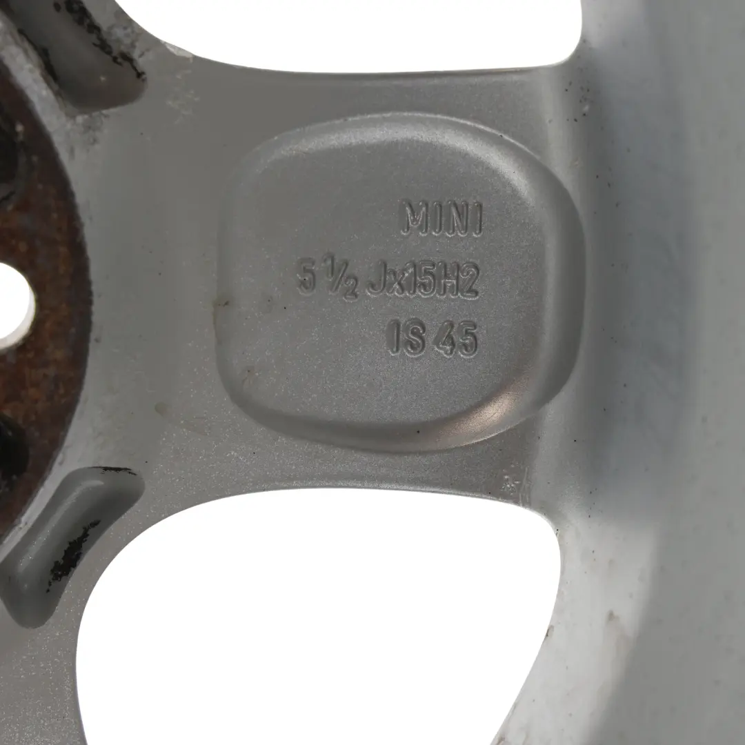 Mini Cooper One R50 R55 R56 Silver Wheel Alloy Rim 15" 5-Start Spooler 100 - SKU 6768498-1 - Part number 6768498
