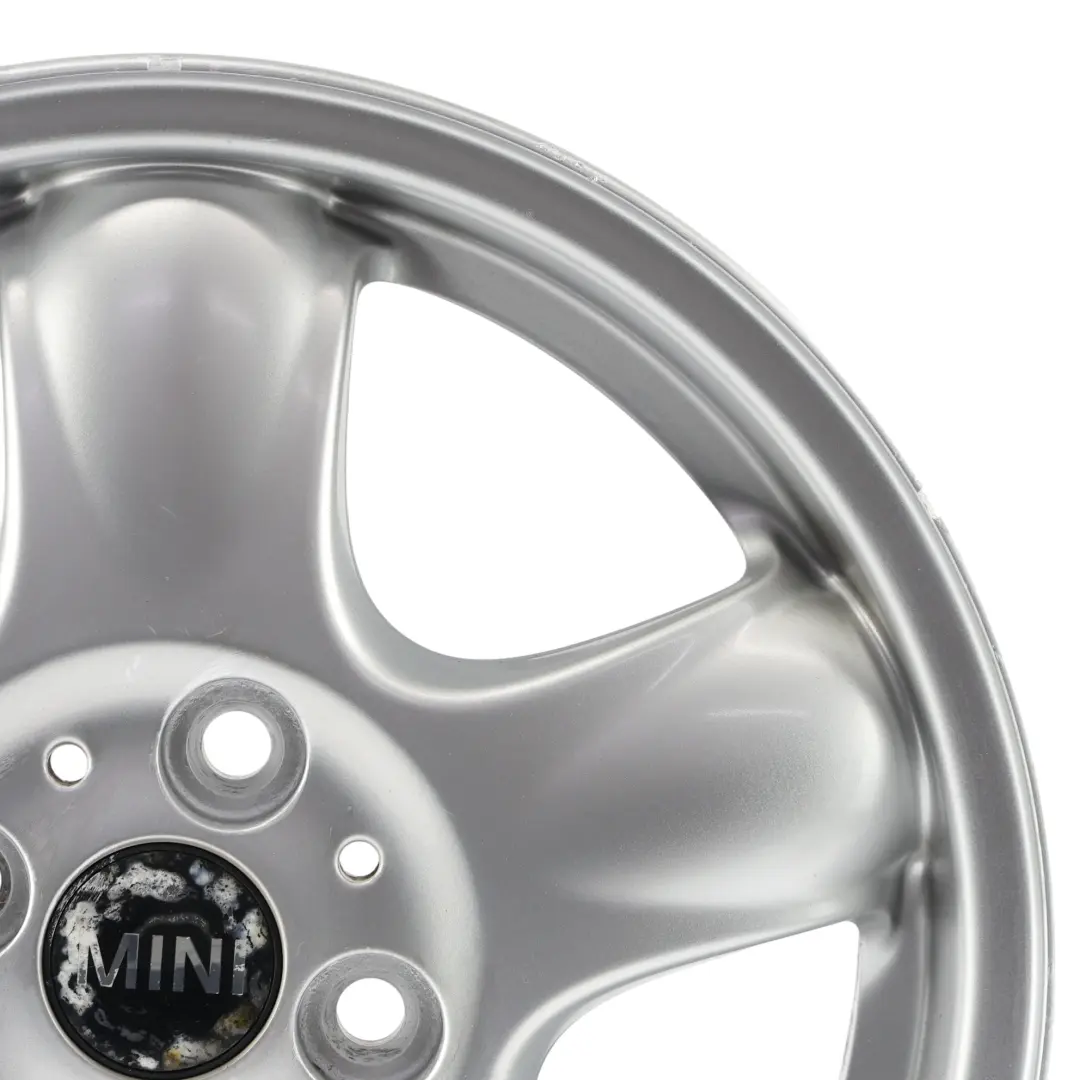 Alu Felge Alufelge Silber 15" 5 Star Spooler 100 für Mini Cooper R50 R56 mit Teilenummer 6768498 Mini Cooper R50 R56 Alu Felge Alufelge Silber 15" 5 Star Spooler 100 - SKU 6768498-1 - Teilenummer 6768498
