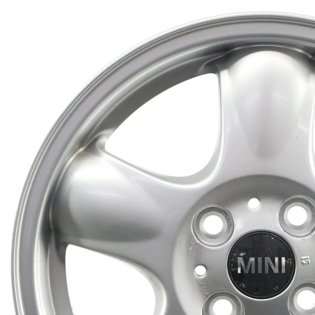 Alloy Rim 15" 5,5J 5-Start Spooler 100 to Mini One R50 R55 R56 Silver Wheel with Part number 6768498 Mini One R50 R55 R56 Silver Wheel Alloy Rim 15" 5,5J 5-Start Spooler 100 - SKU 6768498-2 - Part number 6768498