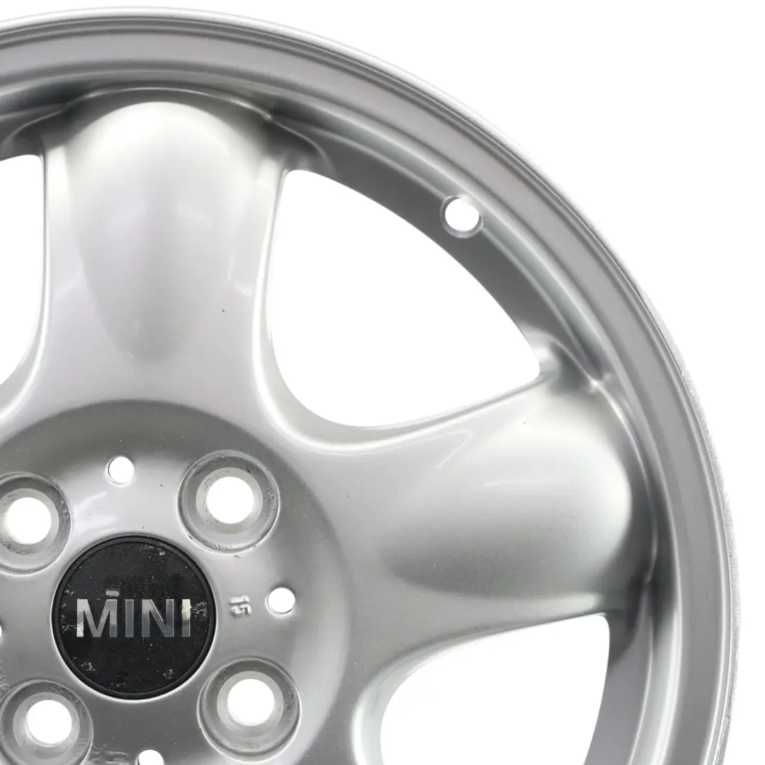 Alloy Rim 15" 5,5J 5-Start Spooler 100 to Mini One R50 R55 R56 Silver Wheel with Part number 6768498 Mini One R50 R55 R56 Silver Wheel Alloy Rim 15" 5,5J 5-Start Spooler 100 - SKU 6768498-2 - Part number 6768498