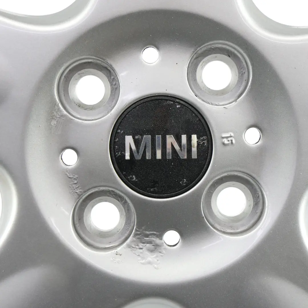 Alloy Rim 15" 5,5J 5-Start Spooler 100 to Mini One R50 R55 R56 Silver Wheel with Part number 6768498 Mini One R50 R55 R56 Silver Wheel Alloy Rim 15" 5,5J 5-Start Spooler 100 - SKU 6768498-2 - Part number 6768498