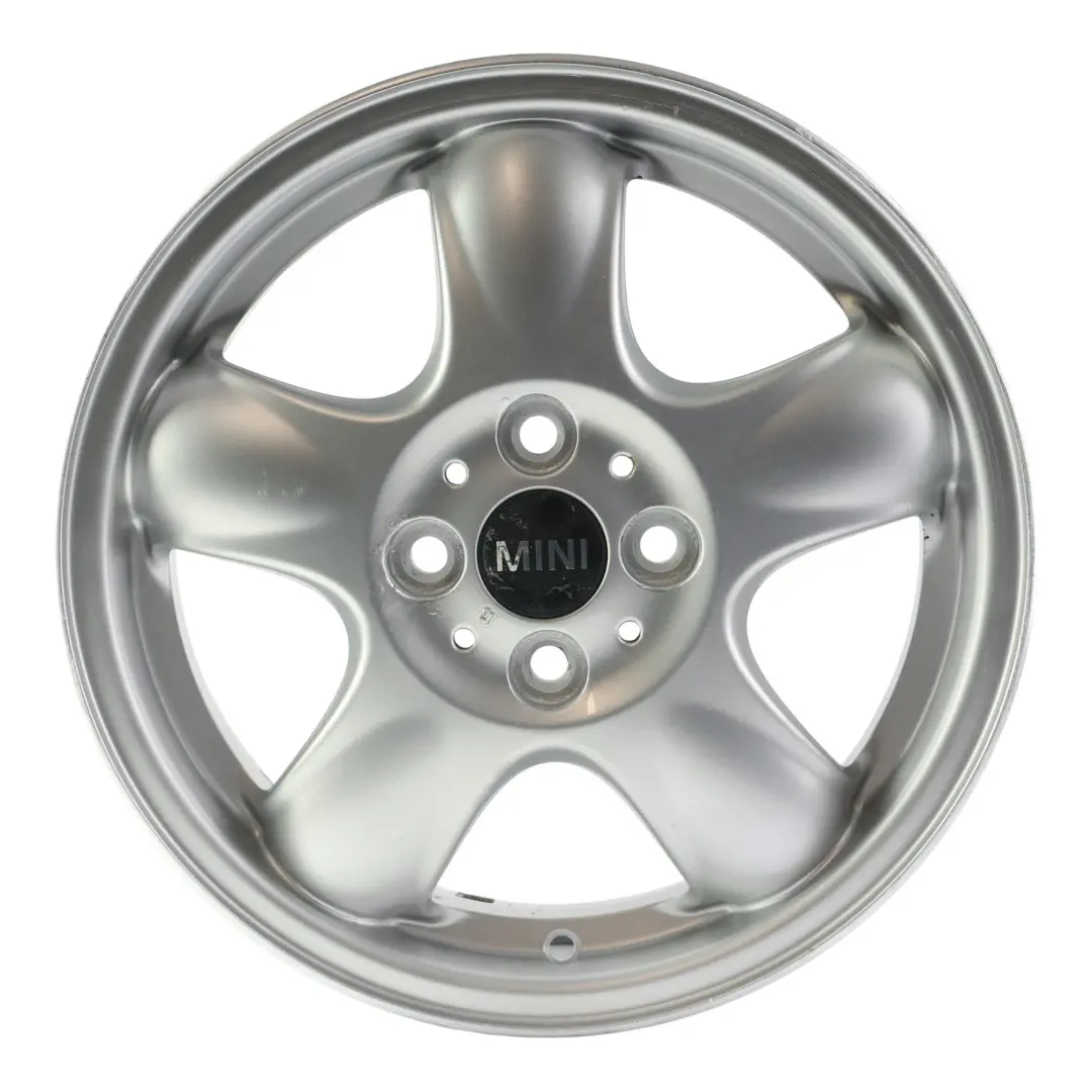 Alloy Rim 15" 5,5J 5-Start Spooler 100 to Mini Cooper One R50 R55 R56 Silver Wheel with Part number 6768498 Mini Cooper One R50 R55 R56 Silver Wheel Alloy Rim 15" 5,5J 5-Start Spooler 100 - SKU 6768498-3 - Part number 6768498